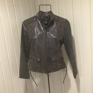 Alfani : Genuine Leather Snakeskin Pattern Jacket